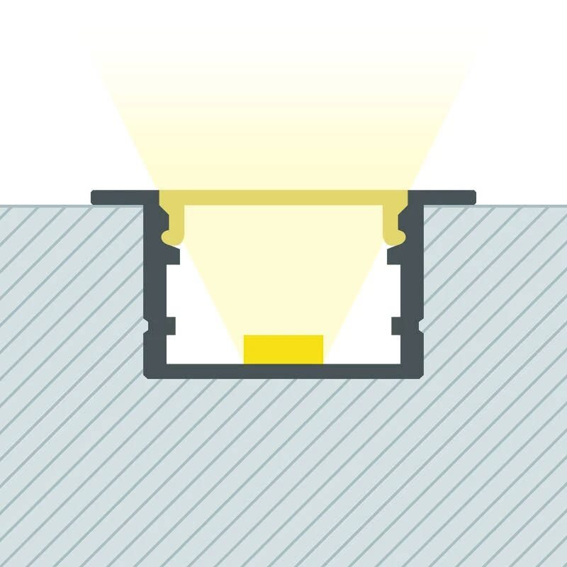 Perfil Aluminio Empotrable para Tiras LED hasta 25 mm