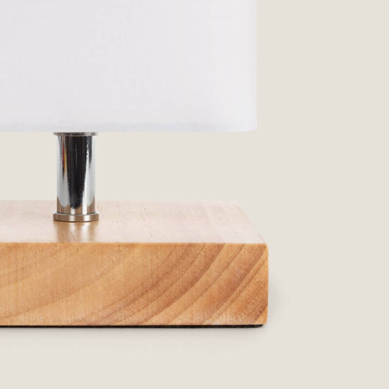 Lámpara de Mesa de Madera y Tela Haarle