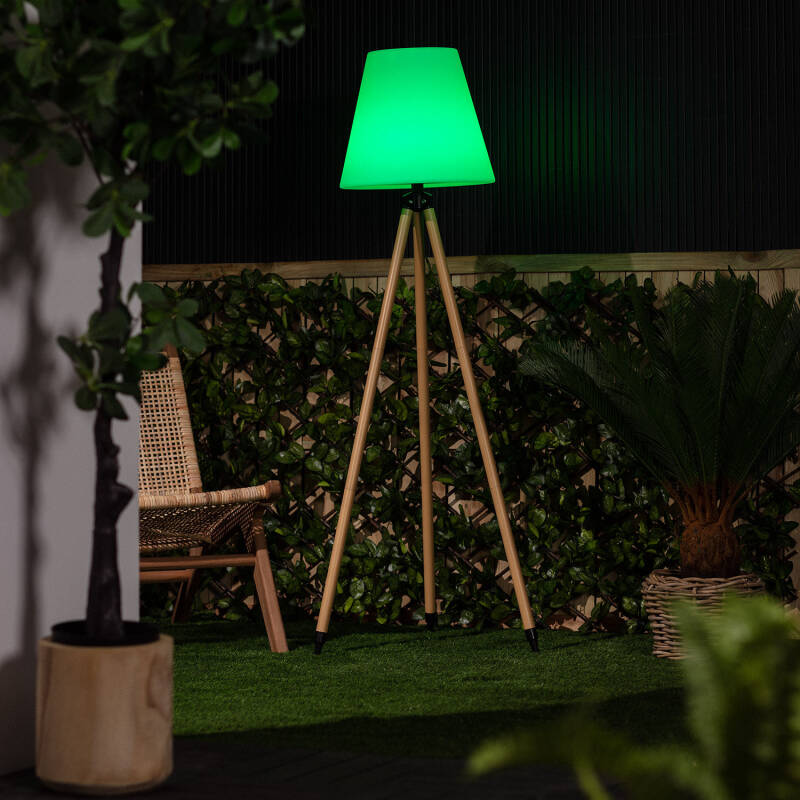 Lámpara de Pie Exterior de Metal LED RGB Solar con Batería USB Recargable Kefre