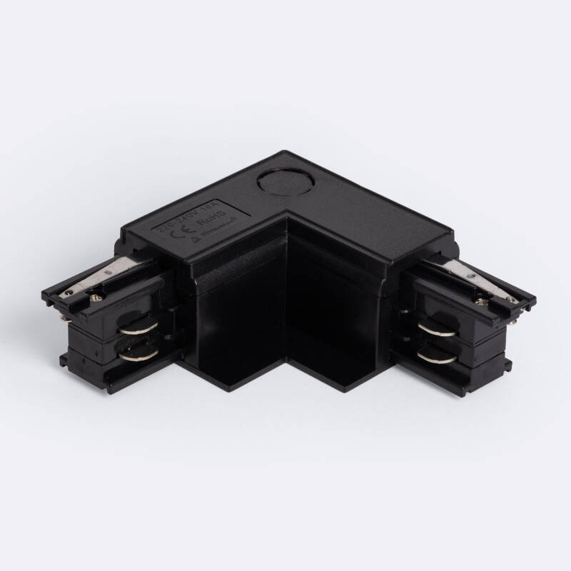 Conector 'Right Side' Tipo L para Carril Trifásico Empotrable Aluminio