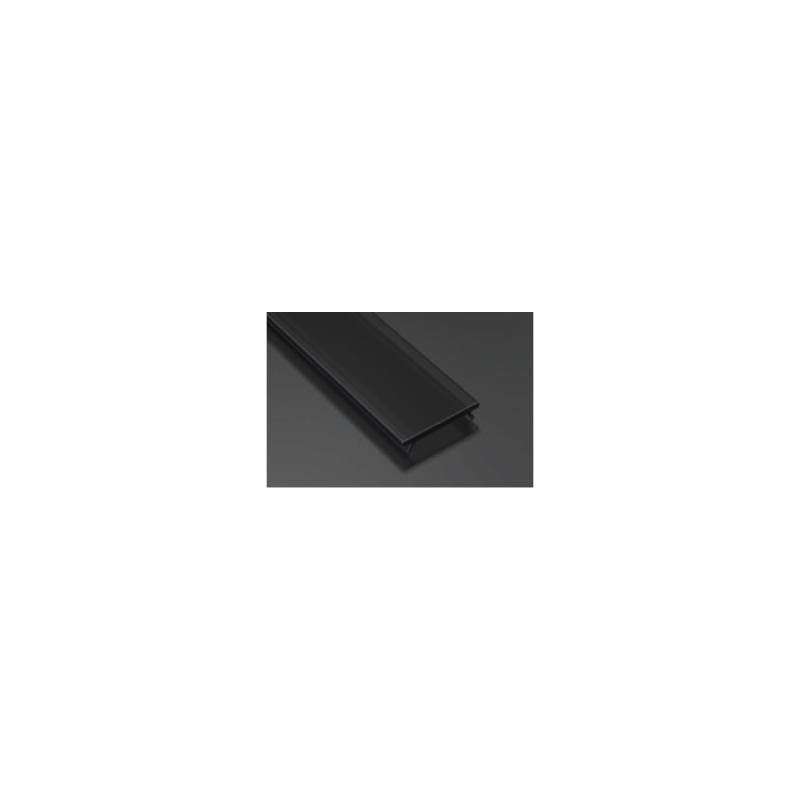 Perfil de Aluminio Superficie Semicircular 2 m Negro para Doble Tira LED hasta 12 mm