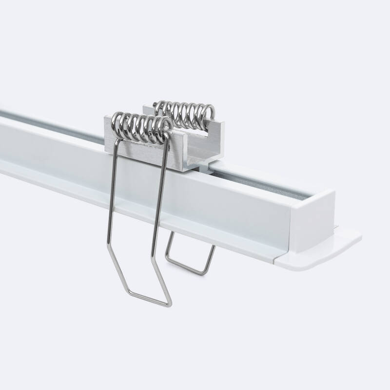 Perfil Aluminio Empotrable con Clips para Tiras LED hasta 12 mm