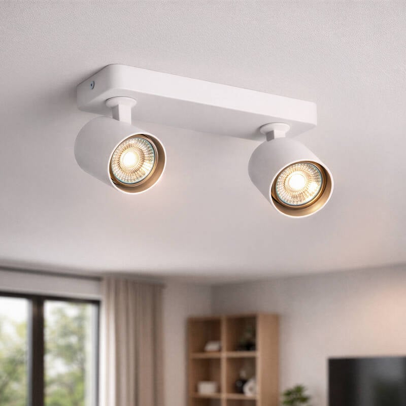 Lámpara de Techo Orientable Cora 2 Focos Blanco