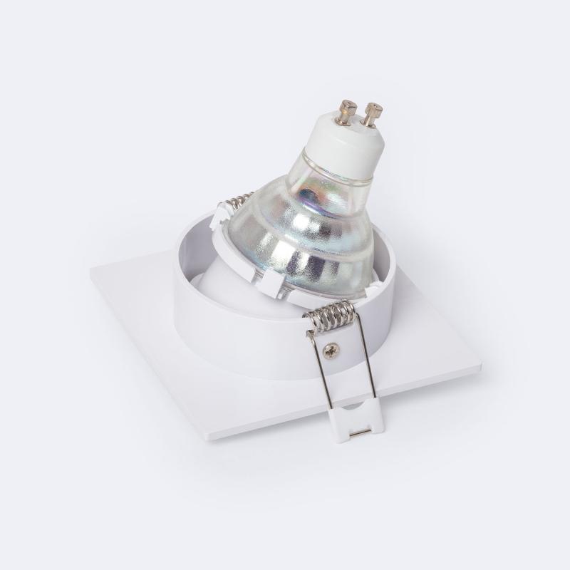 Aro Downlight Cuadrado Basculante para Bombilla LED GU10 / GU5.3 Corte Ø 75 mm