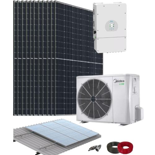 Kit Aerotermia y Placas Solares 12kW Deye con Bomba de Calor 8kW Midea