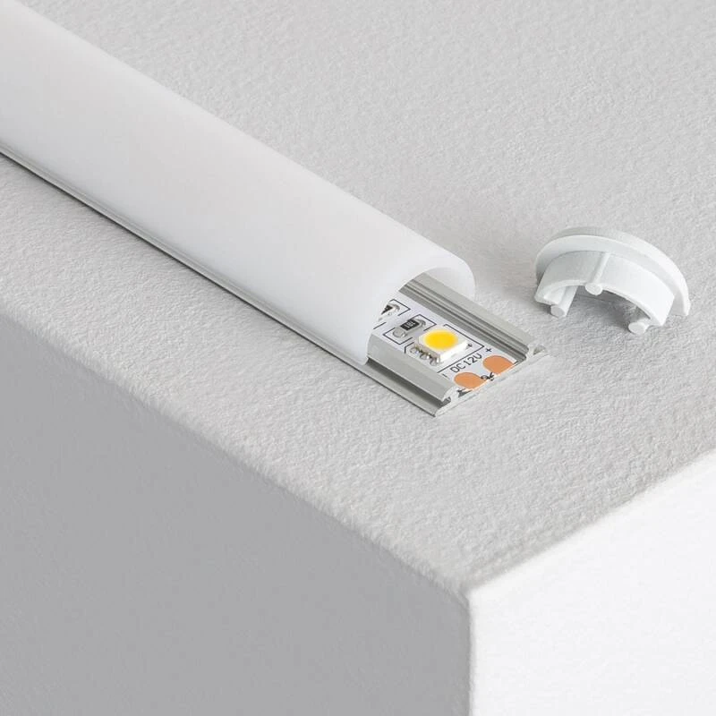 Perfil Aluminio Superficie Flexible 1m para Tiras LED hasta 12 mm