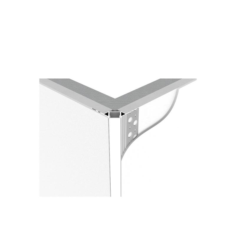 Perfil Aluminio Integrado en Escayola/Pladur Esquina Exterior Tira LED hasta 8 mm con Tapa Continua