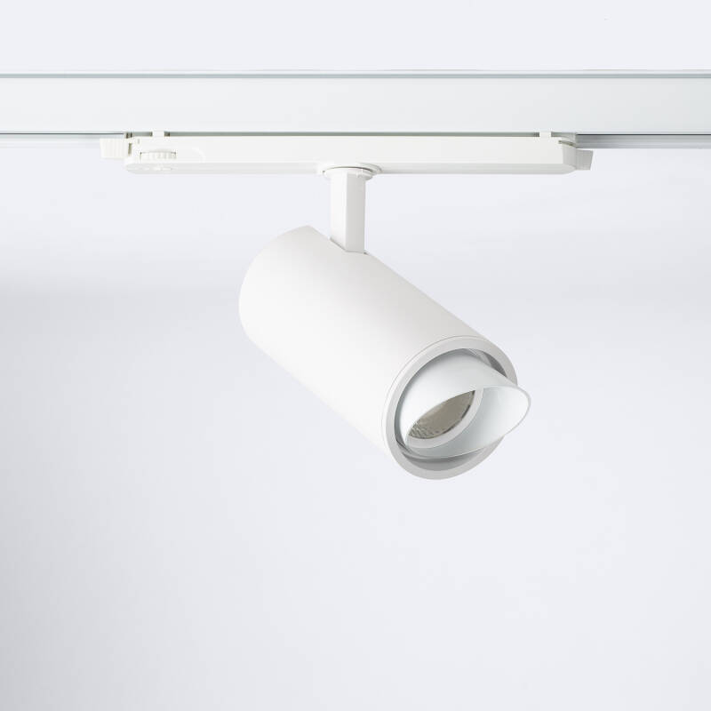 Foco Carril LED Trifásico 30W Fasano Cilindro Bisel CCT Seleccionable Regulable DALI Blanco