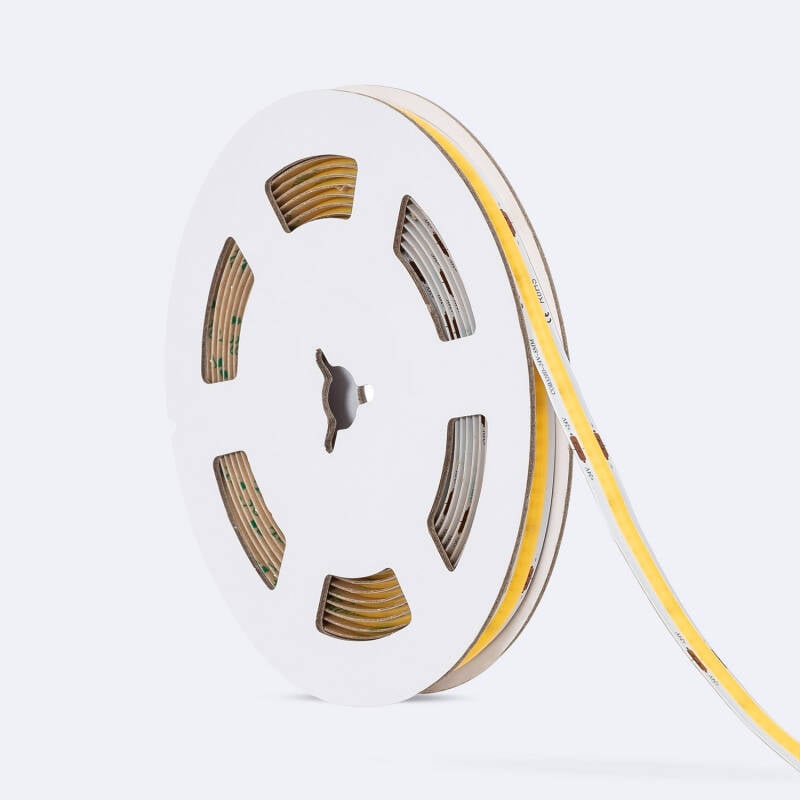 Tira LED 24V COB 480 LED/m 5m 15W/m 1500lm/m High Lumen Ancho 10mm Corte 5cm IP20 CRI90
