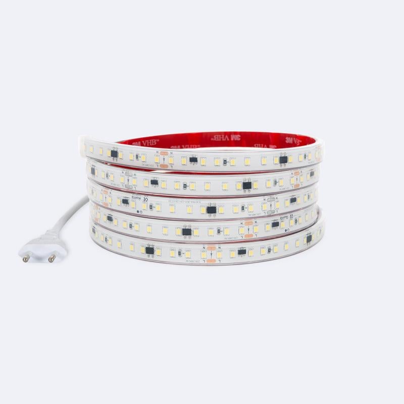 Tira LED Regulable 220V SMD Autorrectificada 120 LED/m 14W/m 1680lm/m SILICONE FLEX Ancho 12mm Corte 10cm IP67 a Medida