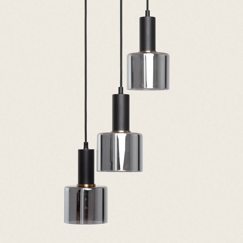 Lámpara Colgante Metal y Cristal Danae 3 Focos