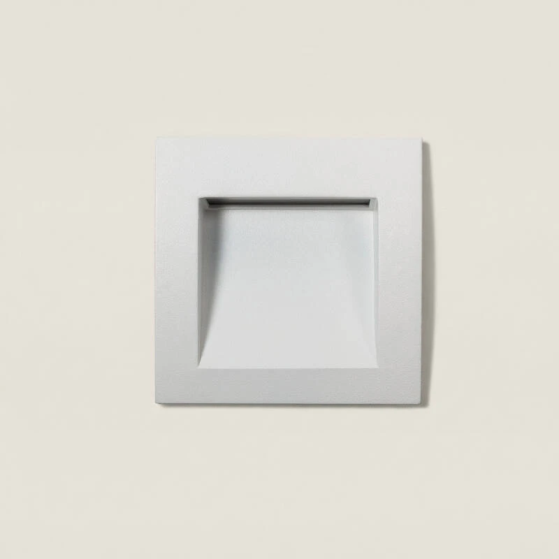 Baliza Exterior LED 4W Empotrable Pared Cuadrado Blanco Leif