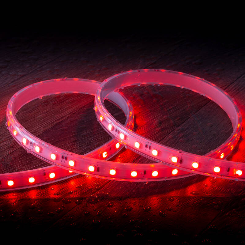 Tira LED RGB 220V SMD 60 LED/m 9.5W/m Ancho 14.5mm Corte 100cm IP65 con Mando RF a Medida