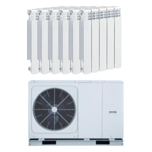 Kit Aerotermia con Radiadores de Agua por Calefacción 8kW Aquaris para Piso 80m2