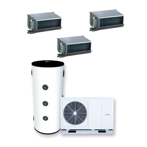 Kit Aerotermia con Fancoils Conductos 8kW Aquaris con depósito 80L