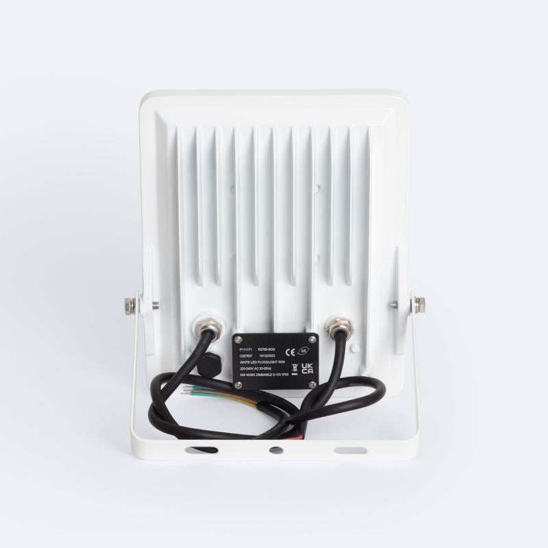 Foco Proyector LED 50W Regulable 0-10V 170 lm/W IP65 ELEGANCE Slim PRO Blanco Blanco Cálido 3000K 60º