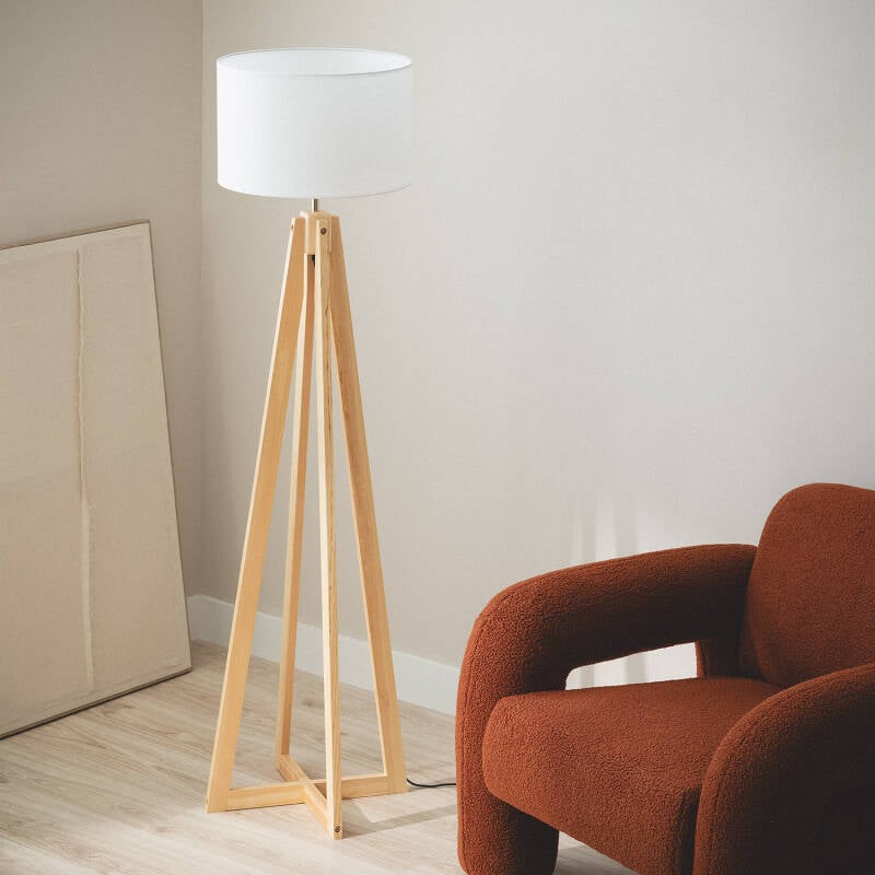 Lámpara de Pie de Madera Korsade