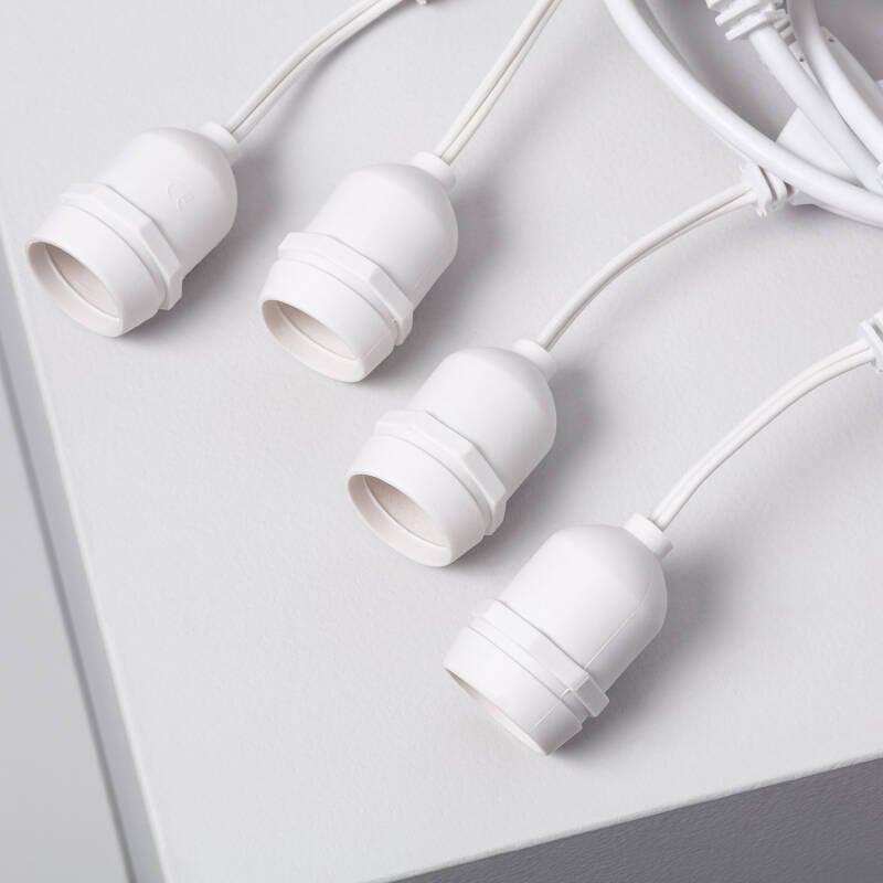 Guirnalda Luces Exterior con 8 Portalámparas E27 5.5m Blanco IP65