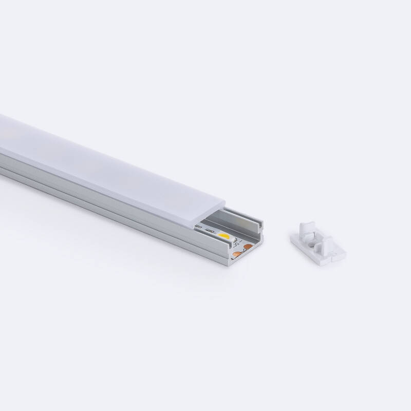 Perfil Aluminio Superficie 2m para Tira LED hasta 10 mm