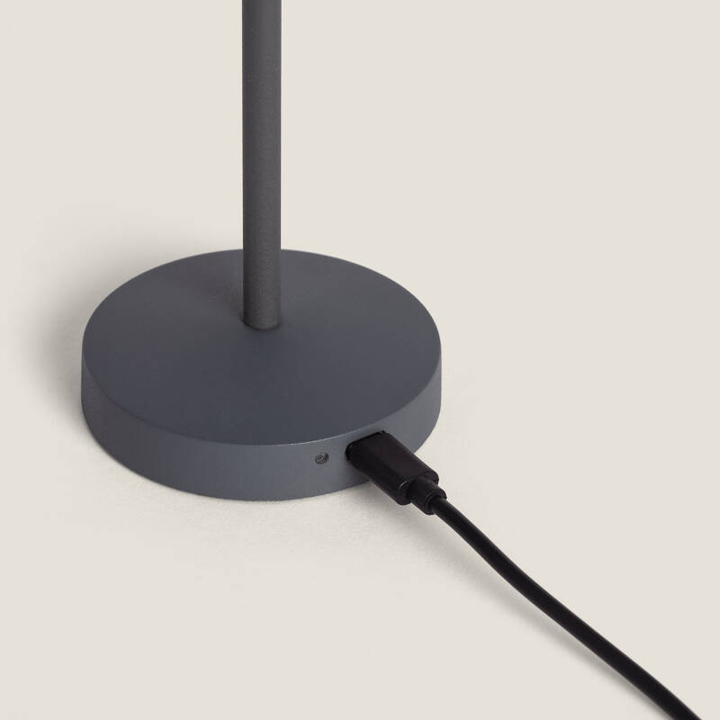 Lámpara de Mesa LED Portátil para Exterior Metal con Batería Recargable Lendora Smoke