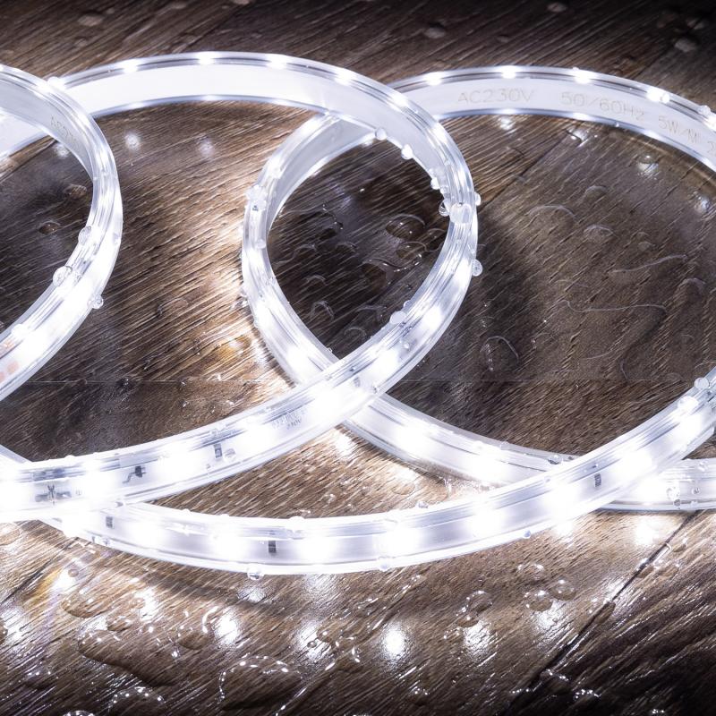 Tira LED Regulable 220V SMD 60 LED/m Blanco Frío 6W/m 600lm/m Ancho 12mm Corte 20cm IP65 a Medida