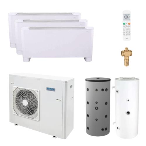 Kit Aerotermia con Fancoils Domusa Dual Clima 12R 12kW R32 para 150m2