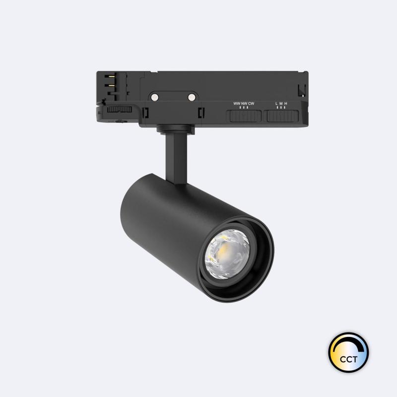 Foco Carril LED Trifásico 20W Fasano CCT Seleccionable Regulable Negro