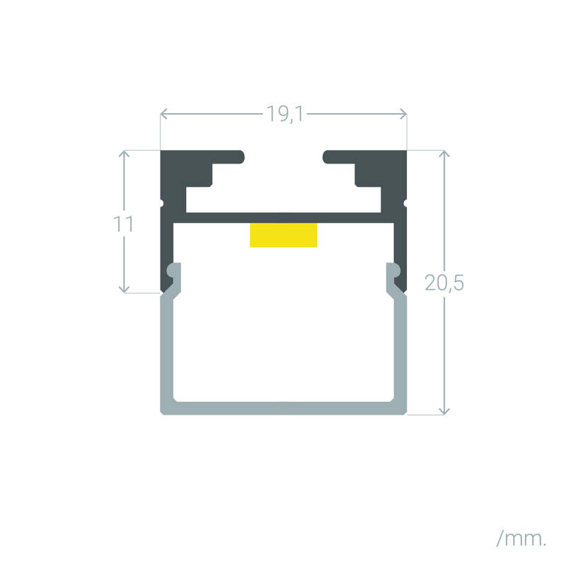 Perfil Aluminio Colgante 2m para Tira LED hasta 17 mm