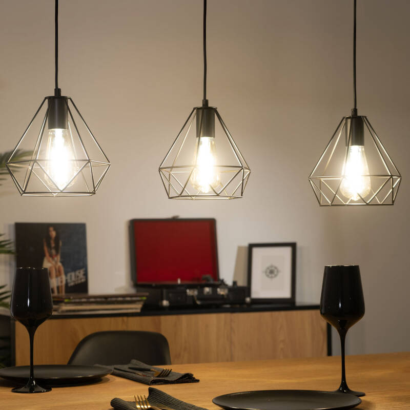 Lámpara Colgante Metal Sardo 3 Focos