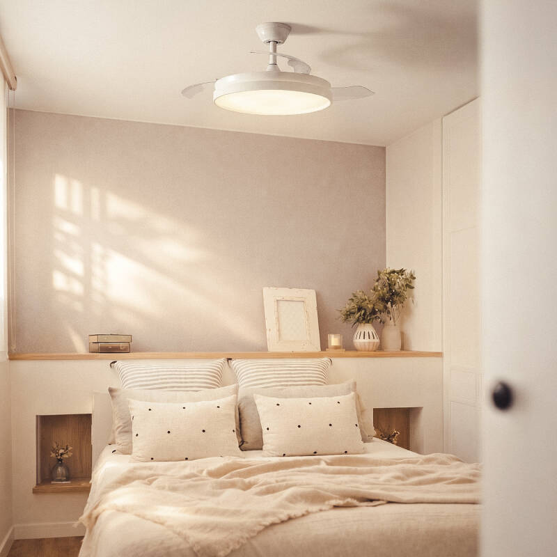 Ventilador de Techo con luz Silencioso DC aspas retráctiles Kaios