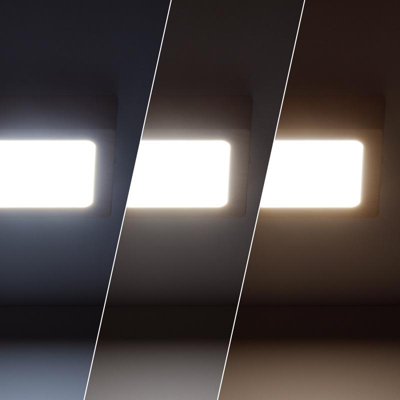 Plafón LED 6W Cuadrado Aluminio 105x105 mm Slim CCT Seleccionable Galán SwitchDimm