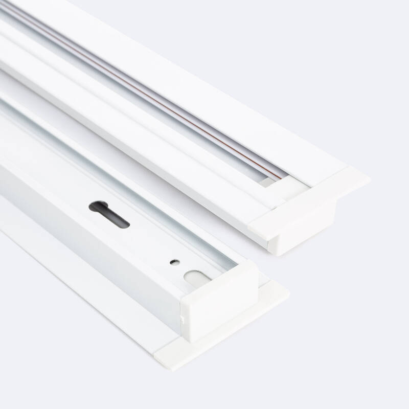 Carril Monofásico Empotrable Aluminio para Focos LED 1 Metro