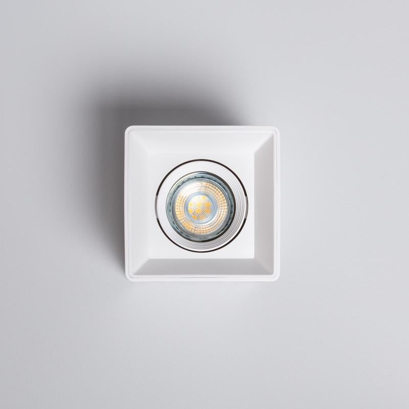 Aplique de Techo Cuadrado Blanco con Bombilla GU10 Space