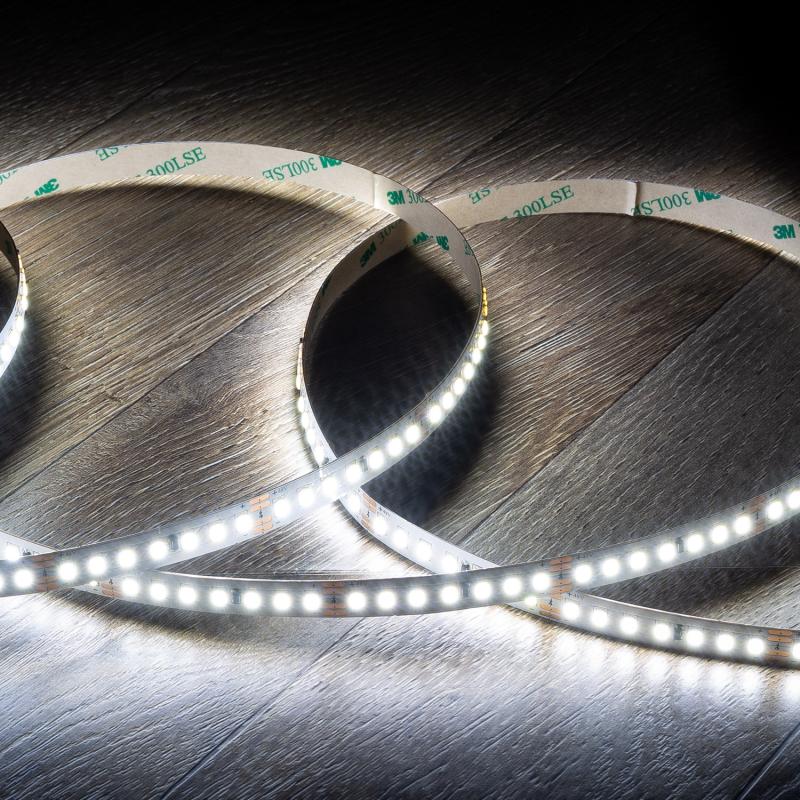 Tira LED 48V SMD 140 LED/m Bobina 30m Larga Distancia 10W/m 1000lm/m Ancho 10mm Corte 5cm IP20