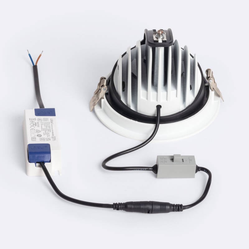 Downlight LED 24W Circular Direccionable Chip OSRAM 38º CCT 120 lm/W LIFUD Corte Ø 120 mm