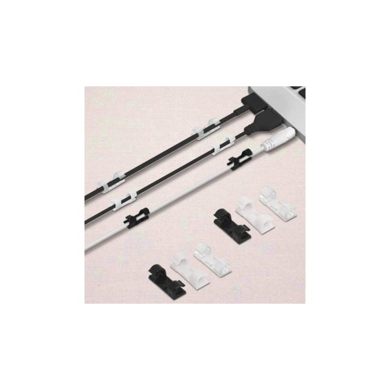 Pack 20 Grapas Clip Autoadhesivo Organizador Para Cable Ø 10mm