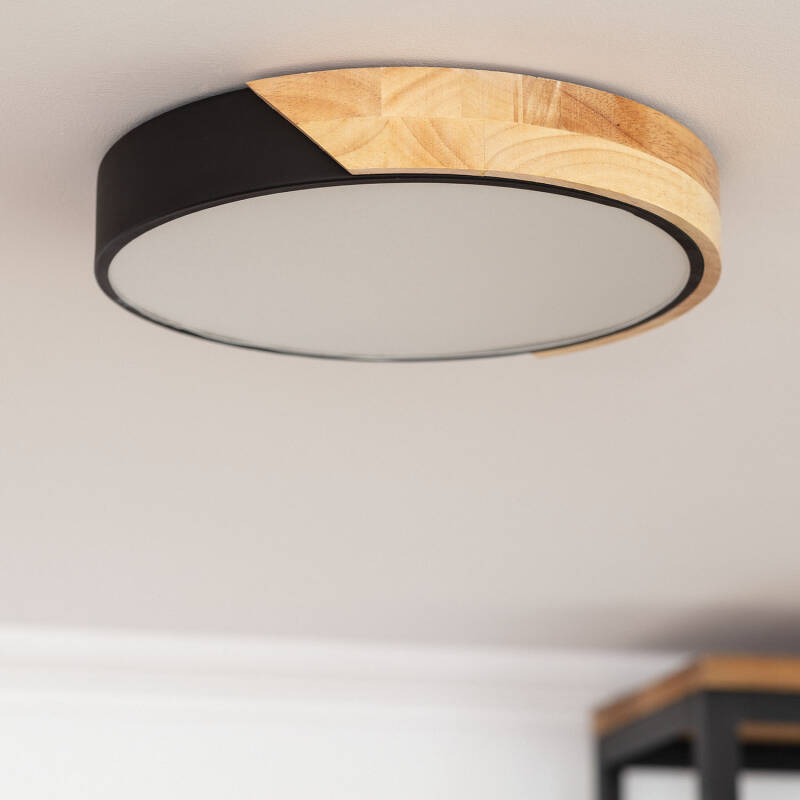 Plafón LED 18W Circular Madera Ø320 mm CCT Seleccionable Semi-Dari