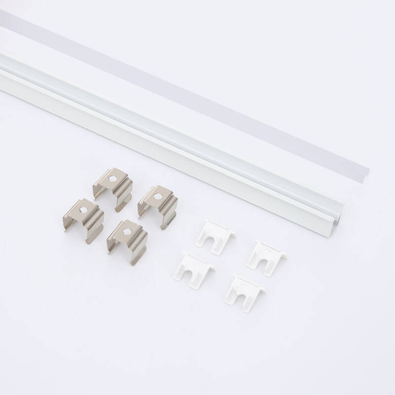 Perfil Aluminio Empotrable con inclinación 30º 2m para Tira LED hasta 6 mm