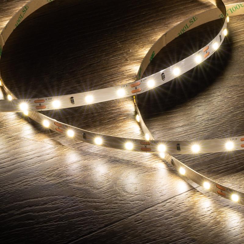Tira LED 12V SMD 60 LED/m 5m 5W/m 400lm/m Ancho 8mm Corte 5cm IP20