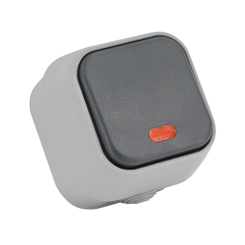 Interruptor Simple Pulsador con Indicador Luminoso IP54