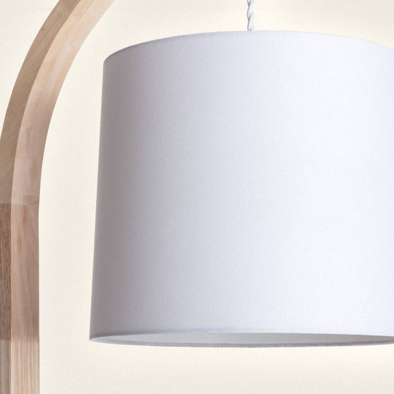 Lámpara de Pie Madera y Textil Haakon