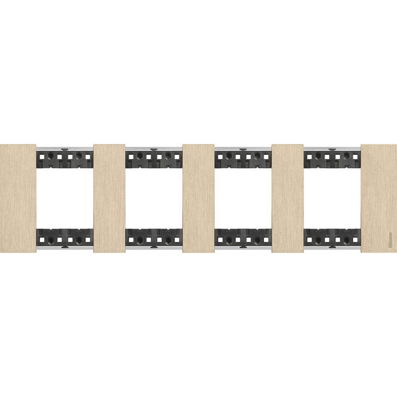 Placa Embellecedora 2 x 4 Módulos Metales BTicino Living Now KA4802M4__