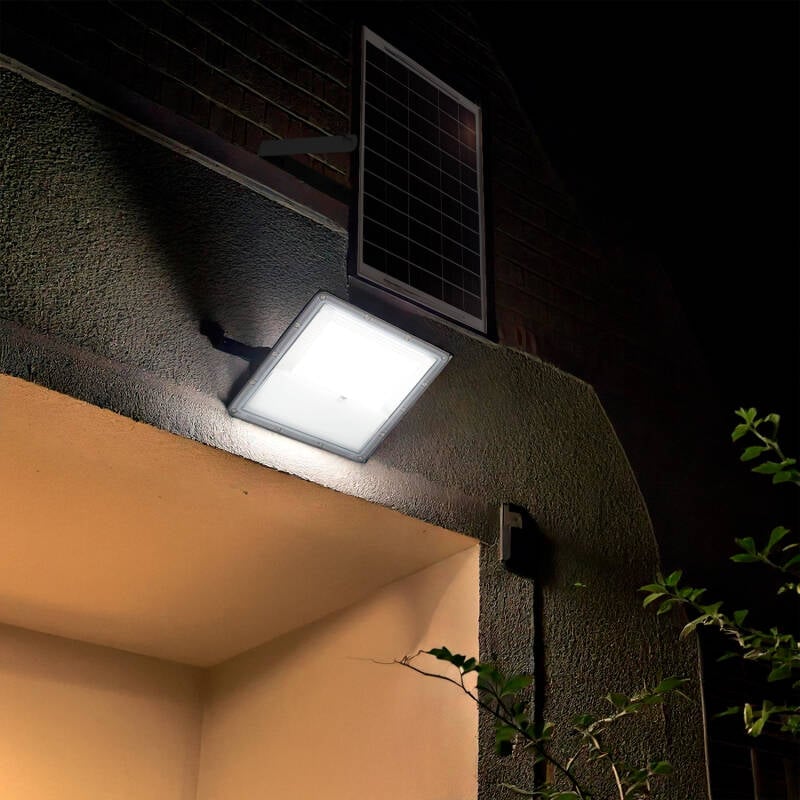 Foco Proyector LED Solar 10W 100lm/W IP65 con Control Remoto Blanco Neutro 4000K