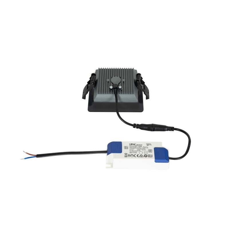 Downlight LED 10W Cuadrado SAMSUNG Aero 130 lm/W Microprismático LIFUD Corte 85x85 mm Negro