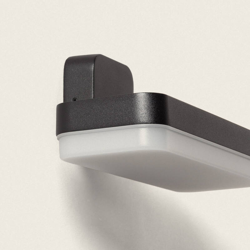 Aplique de Pared Exterior LED 10W Iluminación Rectangular Negro Mirto