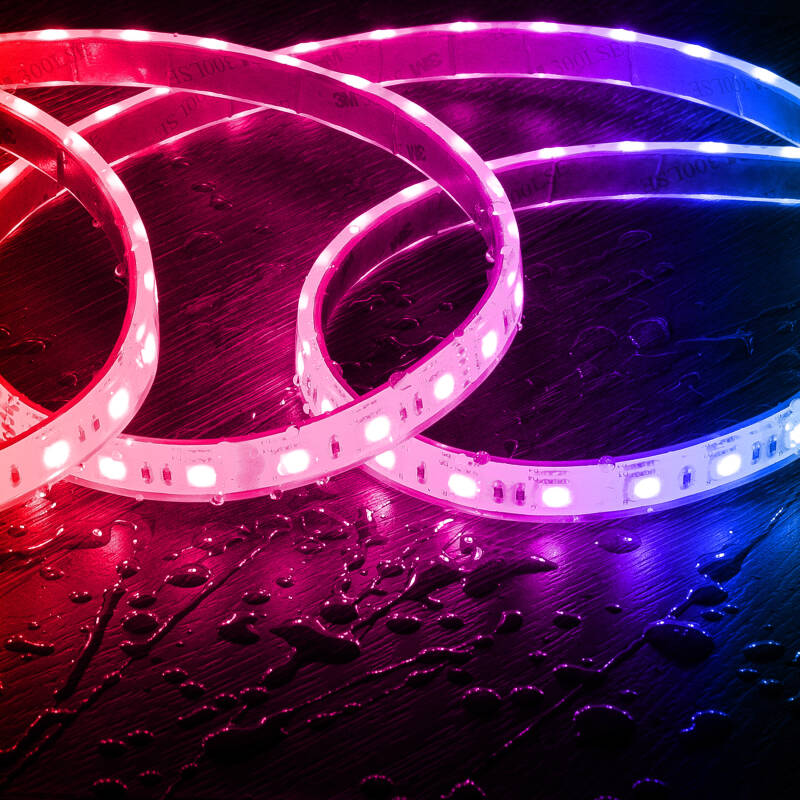Tira LED RGB 24V DC 60LED/m 5m Sumergible IP68 Ancho 12mm Corte cada 10cm