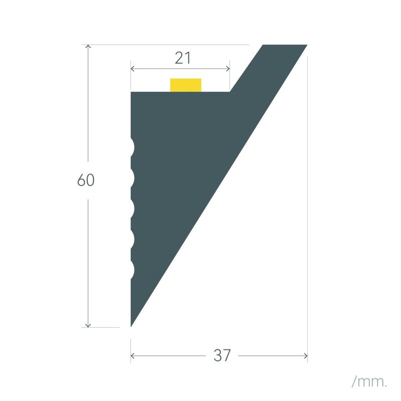 Moldura para Tira LED 2m Diagonal Modern