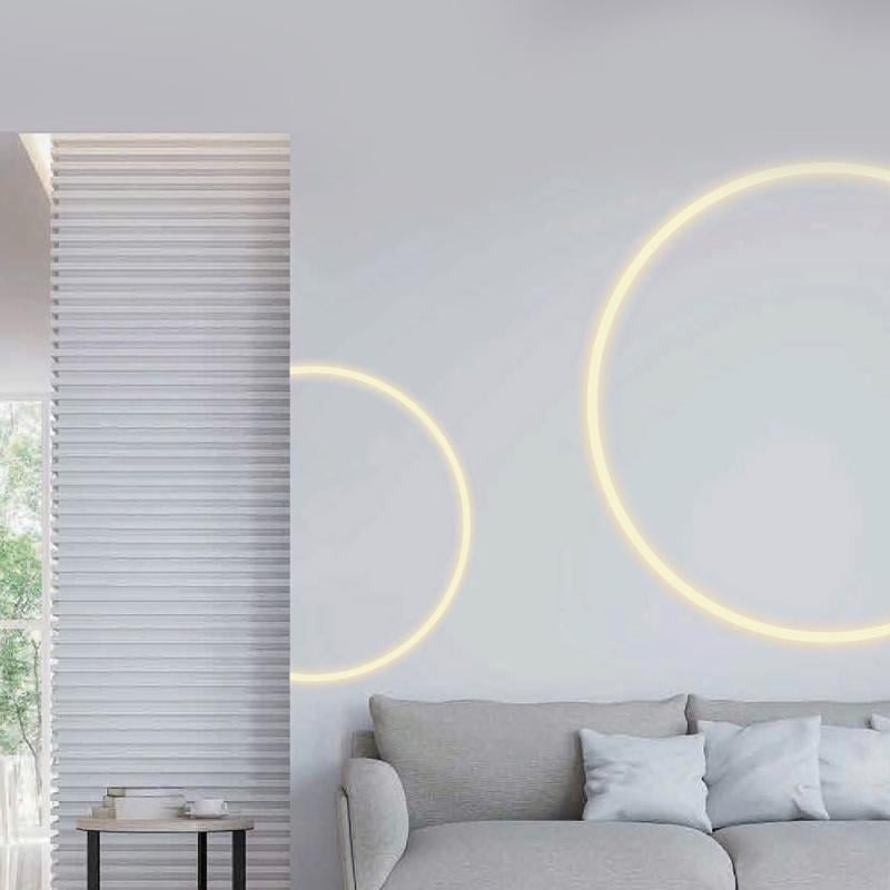 Perfil Neón SFLEX 24x18 Superficie Semicircular Curva Vertical para Tira LED IP20 hasta 15 mm