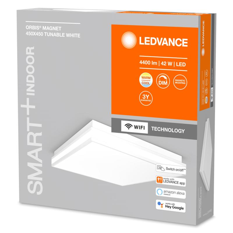 Plafón LED 42W CCT Seleccionable Cuadrado 450x450 mm Smart+ WiFi ORBIS Magnet LEDVANCE 4058075572812