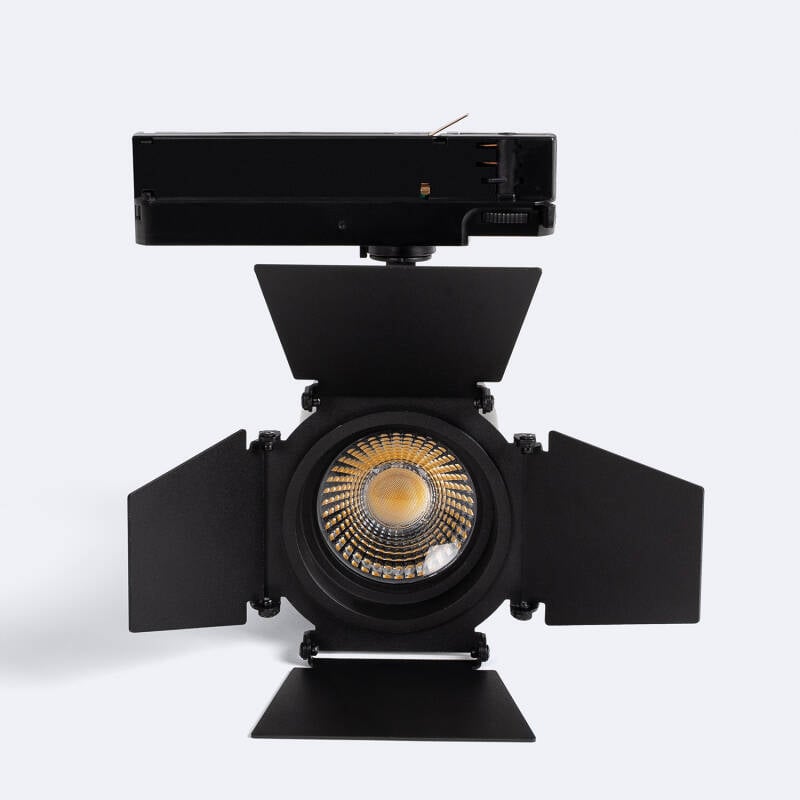 Foco Carril LED Trifásico 40W Fasano Cinema Regulable Negro